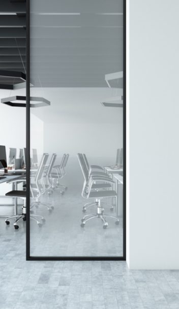 Modern Empty Office Room With White Blank Wall Modern Empty Office Room With White Blank Wall. 3d Render